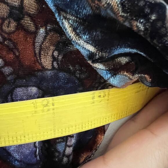 Vintage Velvet Paisley Button Up Top 90s 2000s Boho Retro Indie‎ Sleaze Small - Picture 5 of 5